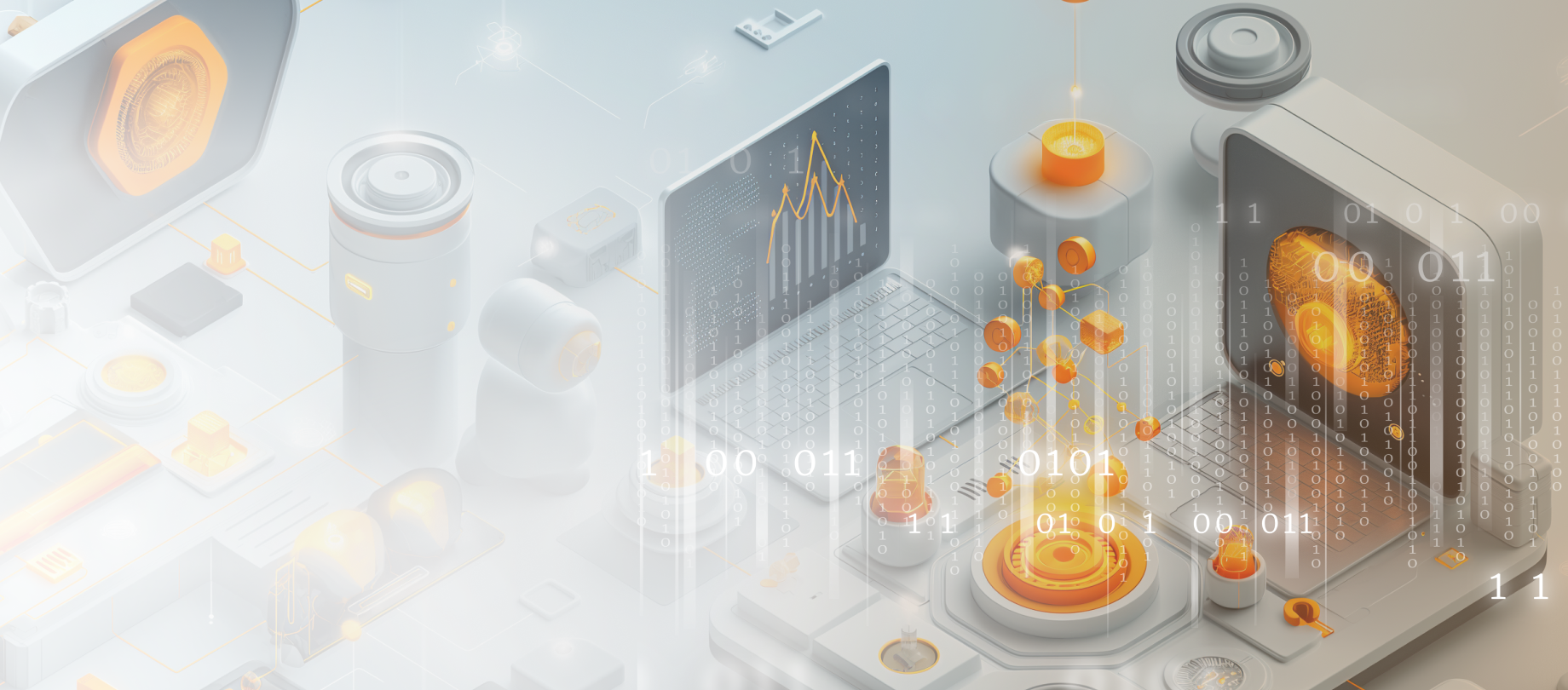 3D visualization of data analytics and performance metrics created through custom software engineering services with interactive charts and dashboards