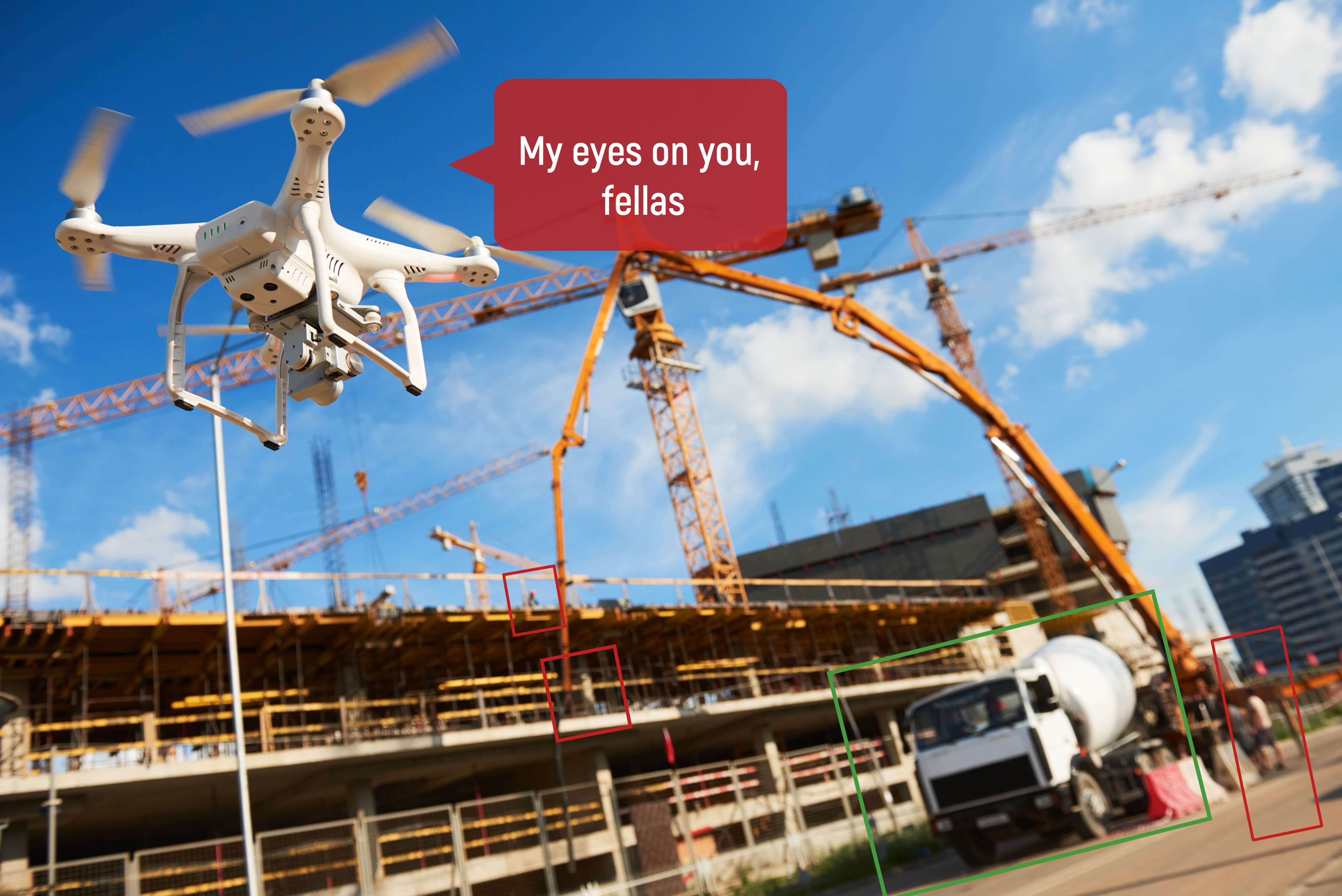 Construction sites monitoring with AI drones